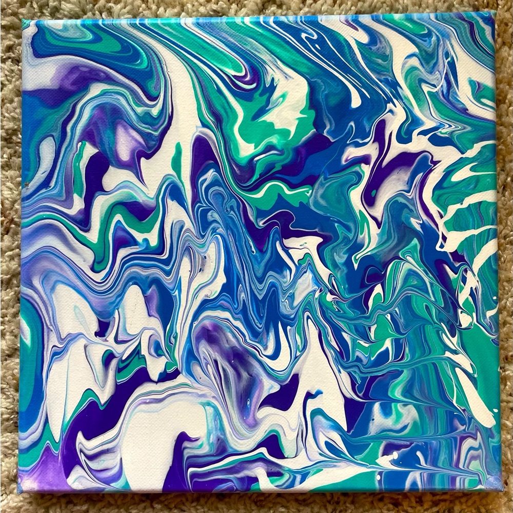 Ocean waives/ Acrylic Paint / Pour Fluid Art
